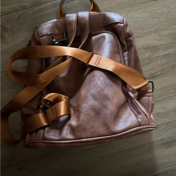 Brown Leather Backpack - Picture 2 of 3